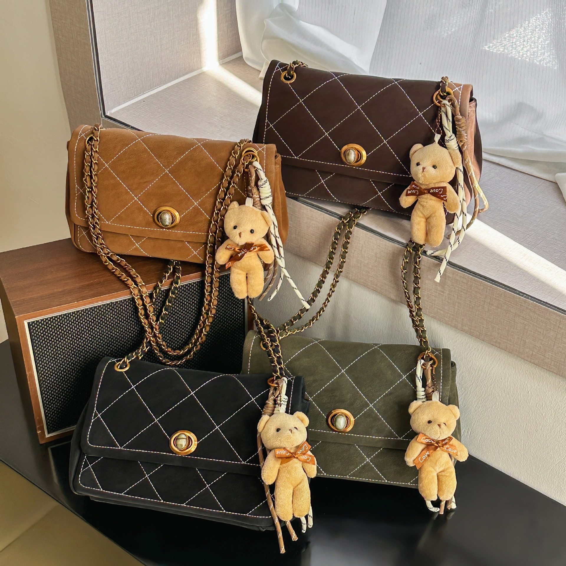 小香风流行菱格链条手提包包女2026新款百搭时尚小方包单肩斜挎包,箱包皮具/热销女包/男包,单肩包,淘宝优惠券,粉丝福利购,淘宝优惠卷