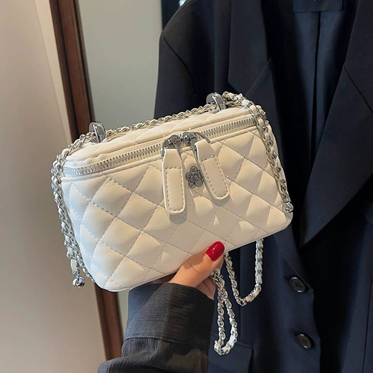 小香风盒子包女2025夏季新款韩版时尚高级感单肩包潮流百搭斜挎包,箱包皮具/热销女包/男包,单肩包,淘宝优惠券,粉丝福利购,淘宝优惠卷