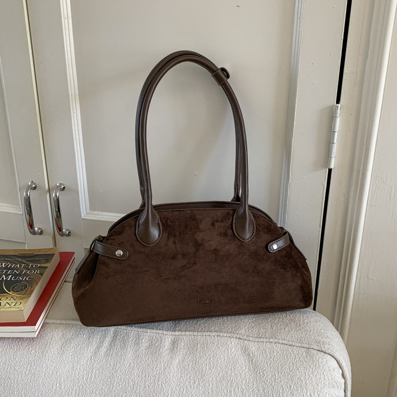 复古小众鹿皮绒包女2025新款时尚百搭贝壳包法棍包潮流休闲手提包,箱包皮具/热销女包/男包,单肩包,淘宝优惠券,粉丝福利购,淘宝优惠卷