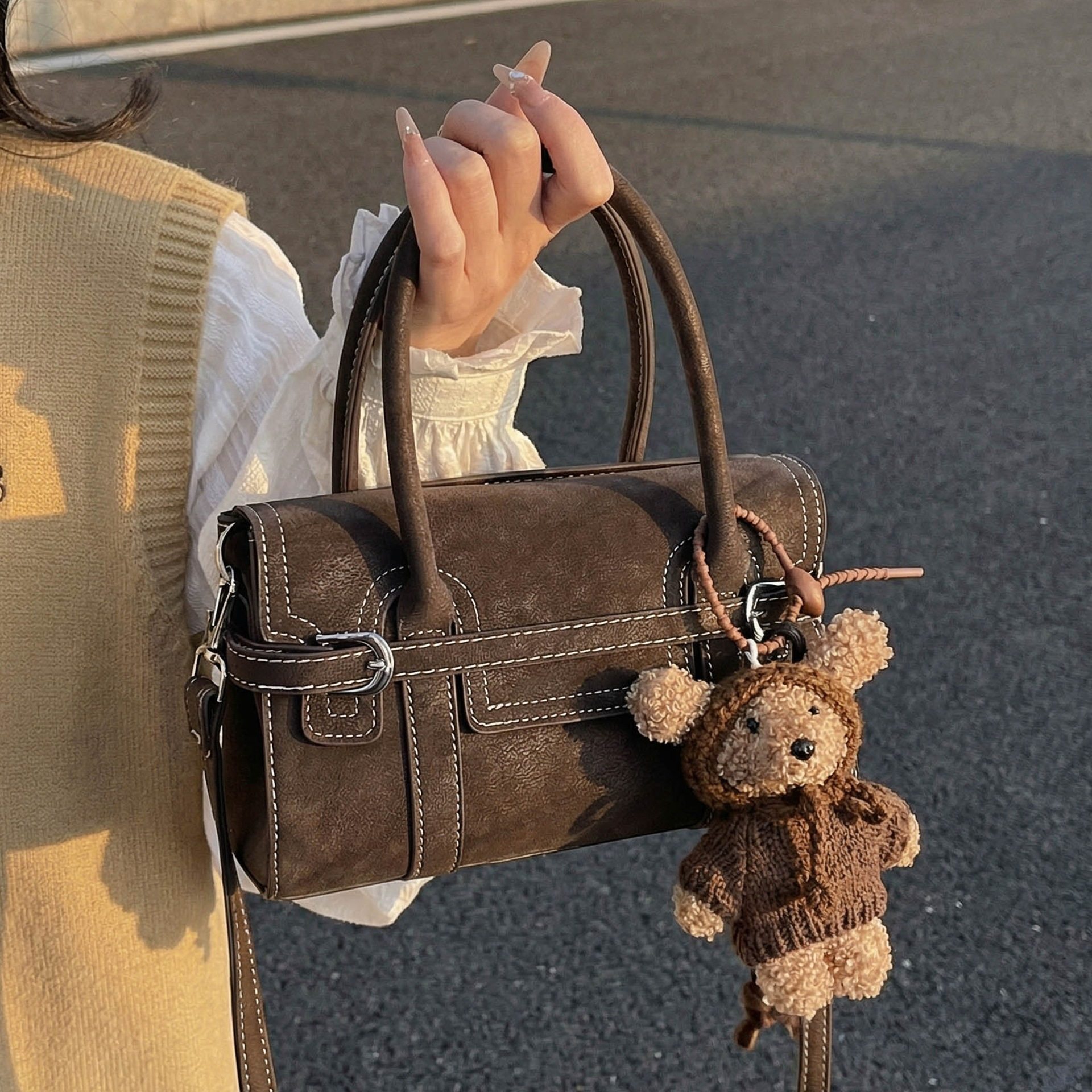 时尚腋下小包包女2026新款磨砂百搭手提小方包高级感斜挎包小拎包,箱包皮具/热销女包/男包,单肩包,淘宝优惠券,粉丝福利购,淘宝优惠卷