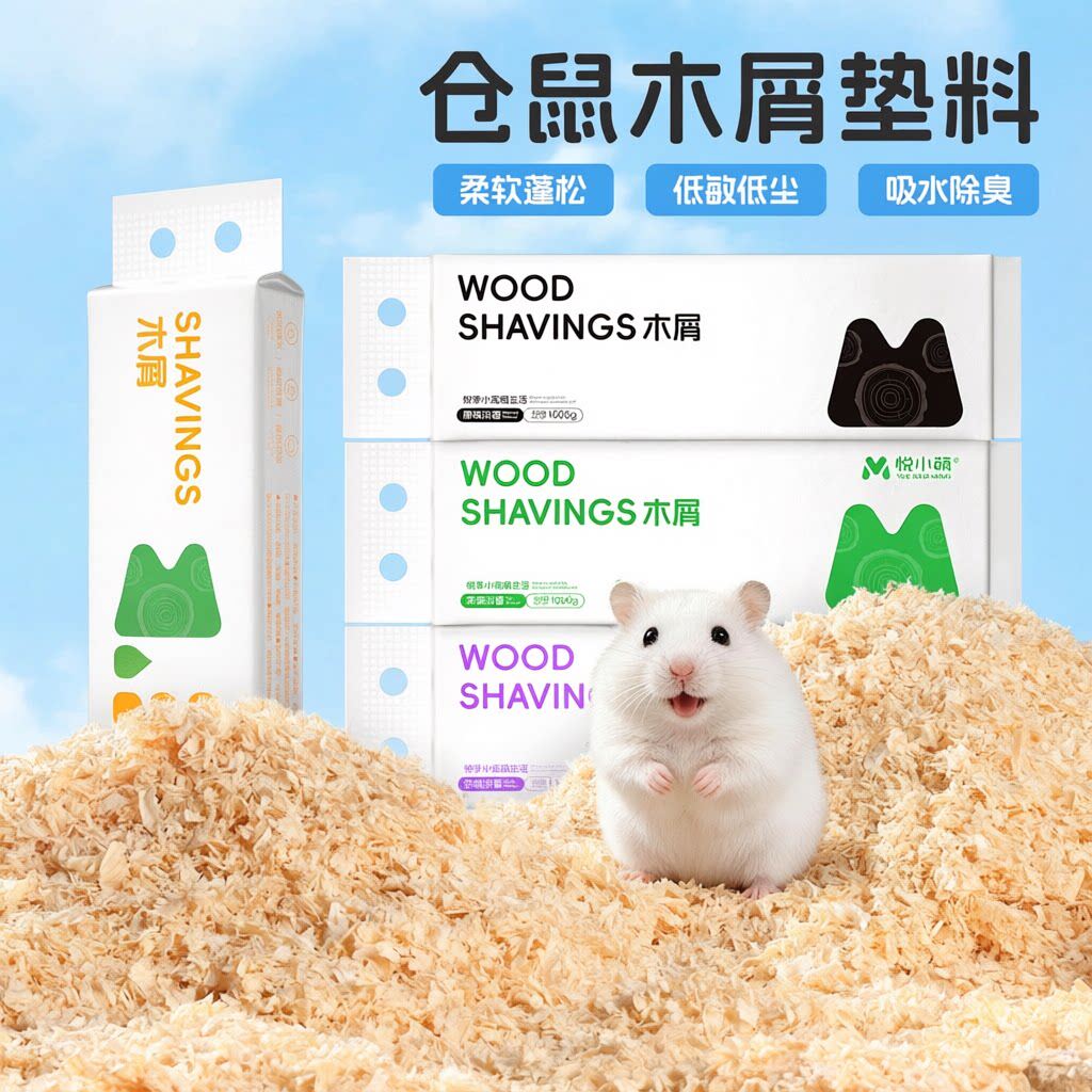 仓鼠木屑金丝熊专用低尘白杨木刨花除臭垫料用品大全