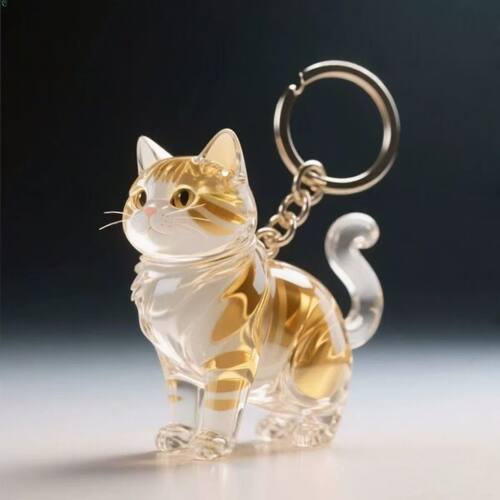 可爱猫咪狗狗毛发纪念品包包钥匙扣挂饰礼物猫毛创意透明挂件爆款