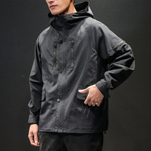 宽松wassup冲锋衣服 工装 外套男ins春秋连帽飞行员夹克男潮牌大码