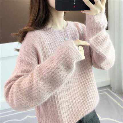 高级感外穿打底毛衣女2025秋冬季新款宽松圆领套头内搭针织衫上衣