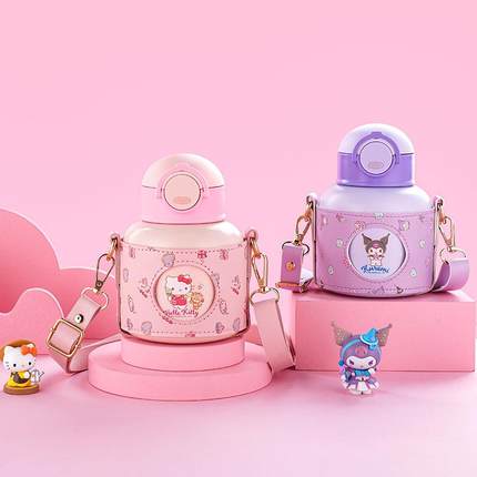 HELLO KITTY儿童保温杯大容量网红大肚杯卡通便携女士中学生水壶
