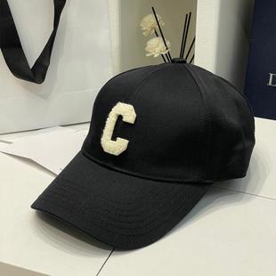 韩版 刺绣棒球帽女硬顶显脸小鸭舌帽遮阳帽男潮 C字母帽子Lisa同款