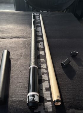 皮尔力同款手工st01复刻真皮握把大头杆1/2分体杆枫木台球杆新手