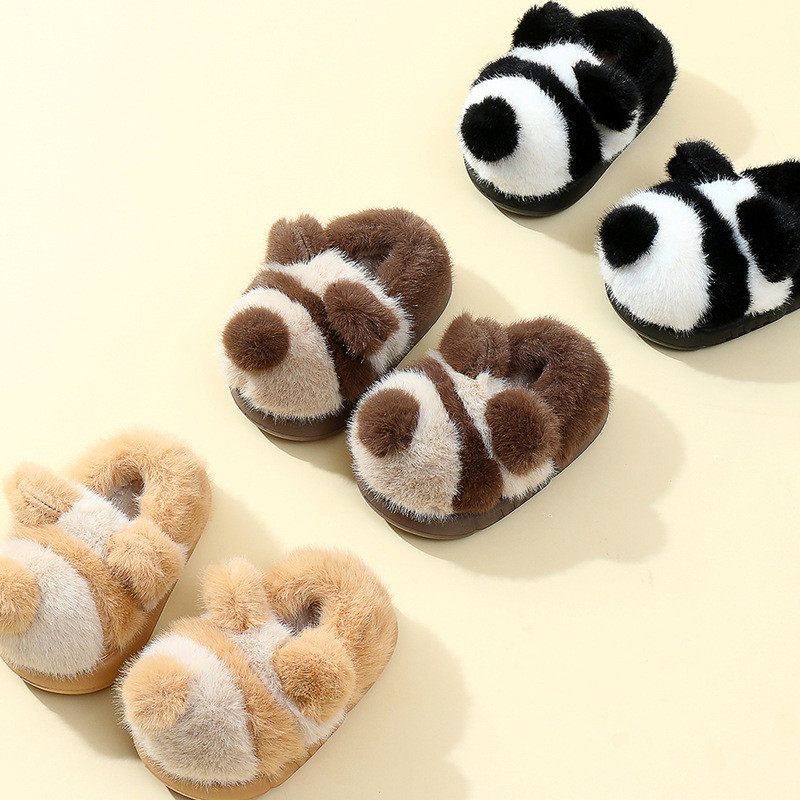秋冬新款可爱卡通熊猫保暖家居棉拖鞋亲子儿童加绒包跟,居家日用,保暖鞋,淘宝优惠券,粉丝福利购,淘宝优惠卷