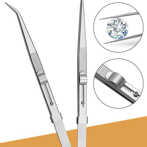 不锈钢珠宝镊子钻石夹子多用途宝石工具夹取镊子