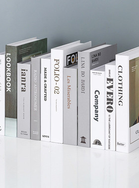 现代简约仿真书摆件售楼处样板间展厅商业空间软装饰品