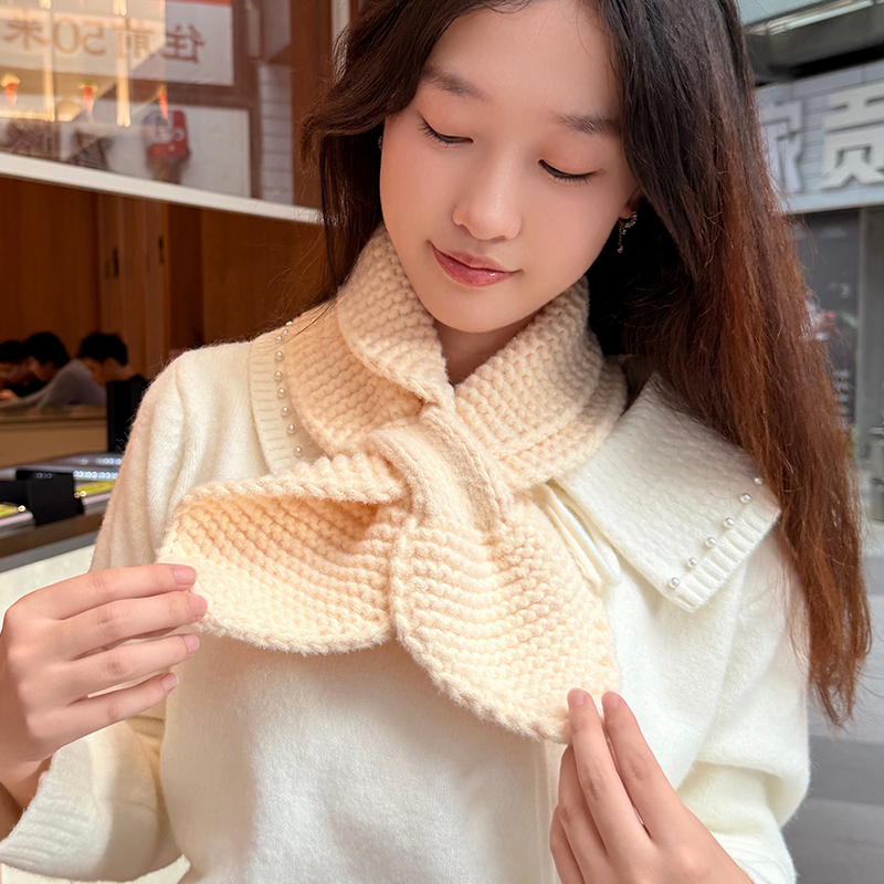 闲惠冬季糯米线棒针围巾材料包