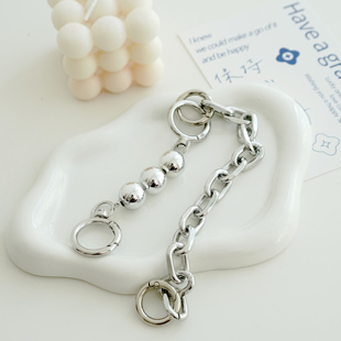 闲惠居家U型金属链条银色钩织碎银子包包配件同款饺子包手提链子