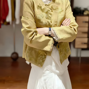 YS1 燃燃26年春款 含70真丝 3644 高品重工刺绣提花短外套