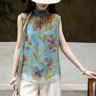 YS367 配吊带 G322 小衫 燃燃家优雅大飘带设计宽松剪裁时髦无袖