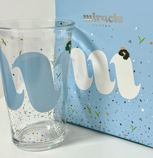 林俊杰JJ20演唱会周边同款miracle小奇迹Kiku咖啡玻璃透明饮水杯