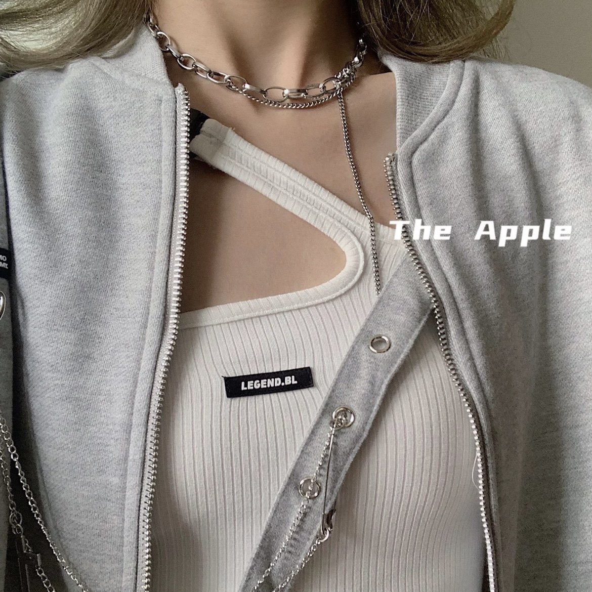 一颗苹果theapple 设计感十字流苏锁骨链ins高级简约冷淡风项链