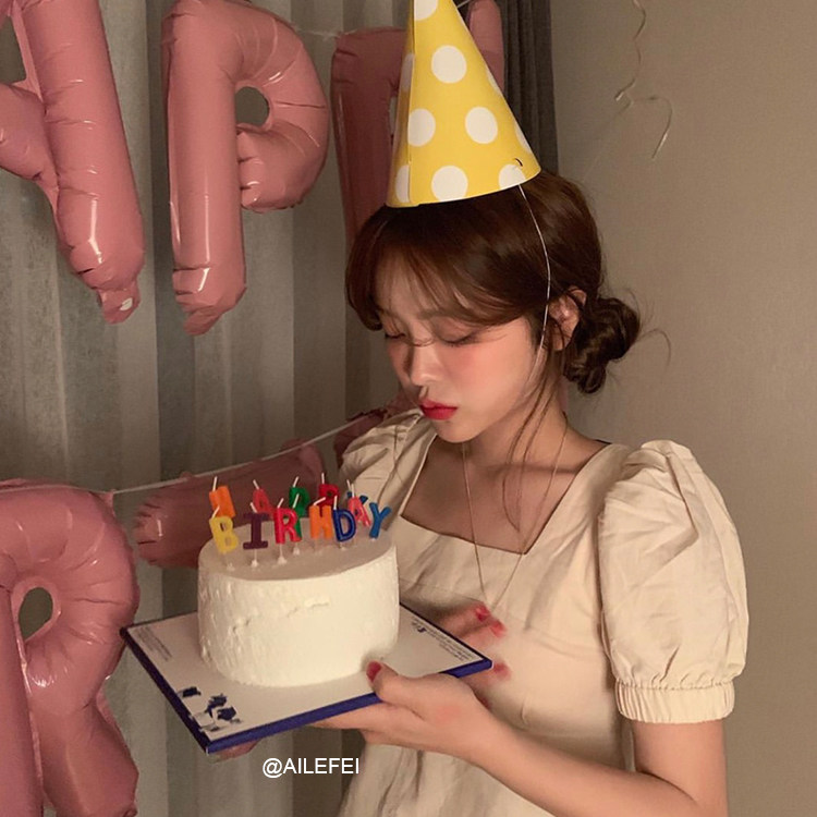 包邮韩系ins生日帽小红书生日拍照道具用品 生日字母气球彩色蜡烛