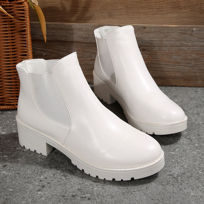 Chunky Heel Combat Booties Chunky Heel Ankle Boots Chic靴子