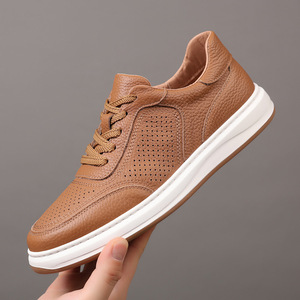 头层牛皮2025夏季新款男鞋凉鞋真皮镂空透气男款打孔鞋男鞋皮鞋潮