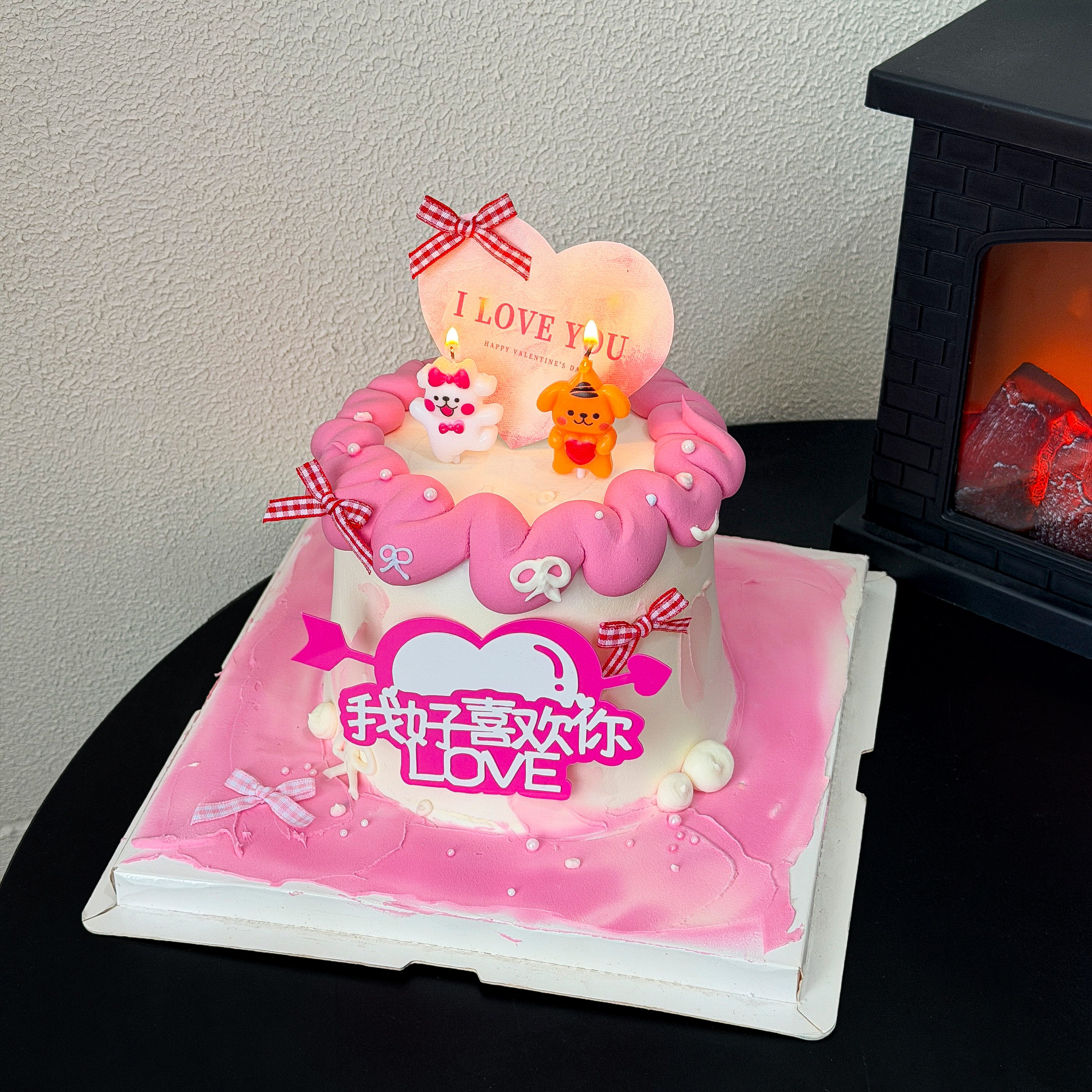 2.14情人节线条小狗蜡烛蛋糕装饰亚克力我好喜欢你爱心卡片插件,节庆用品/礼品,节日装扮用品,淘宝优惠券,粉丝福利购,淘宝优惠卷