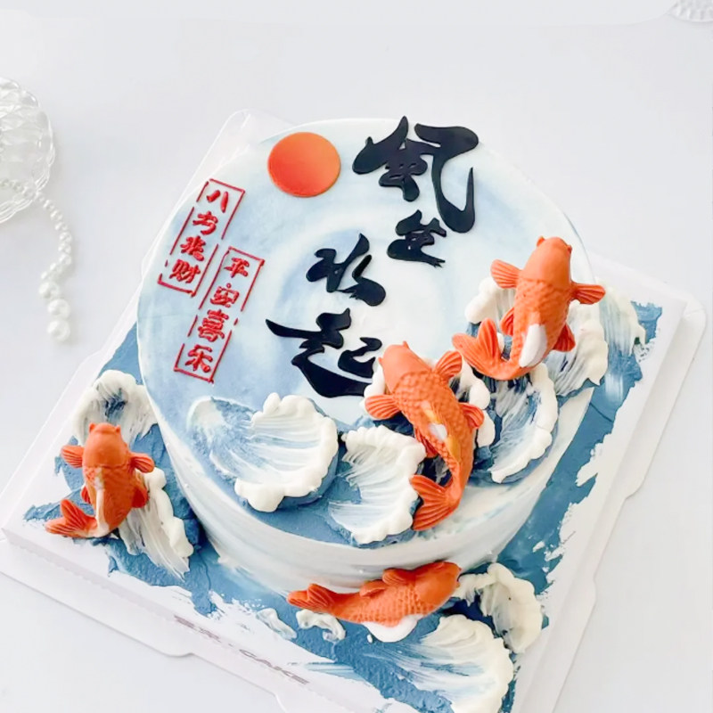 风生水起巧克力转印模具