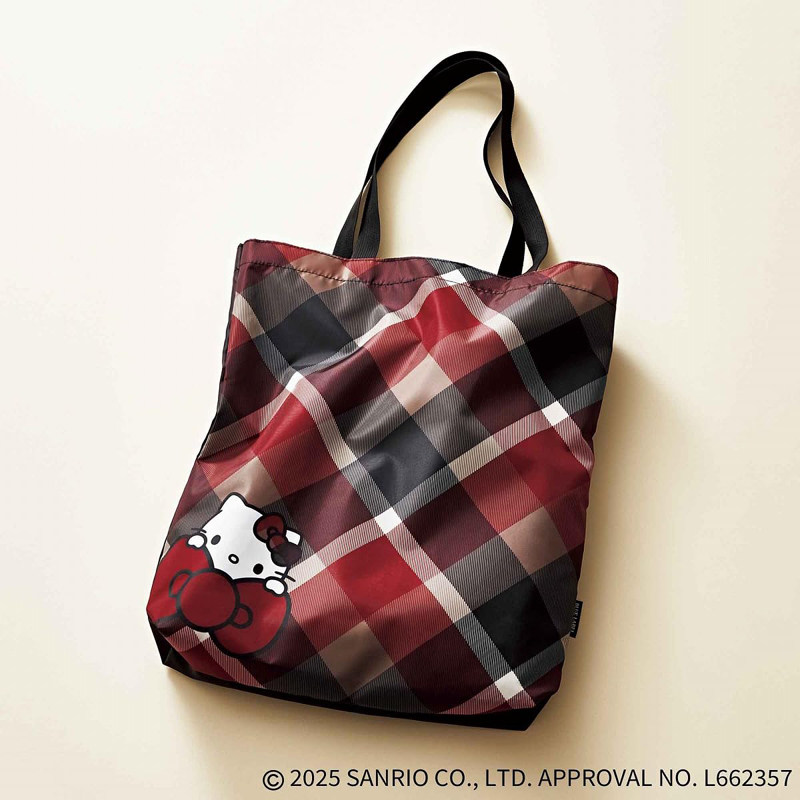 杂志附录 苏格兰红格子 KT 大容量购物袋 可折叠环保袋 单肩包,收纳整理,购物袋/环保袋/帆布袋,淘宝优惠券,粉丝福利购,淘宝优惠卷