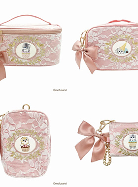 日系 mofusand鲨鱼猫蕾丝系列 化妆盒化妆包旅行洗漱包卡包证件包
