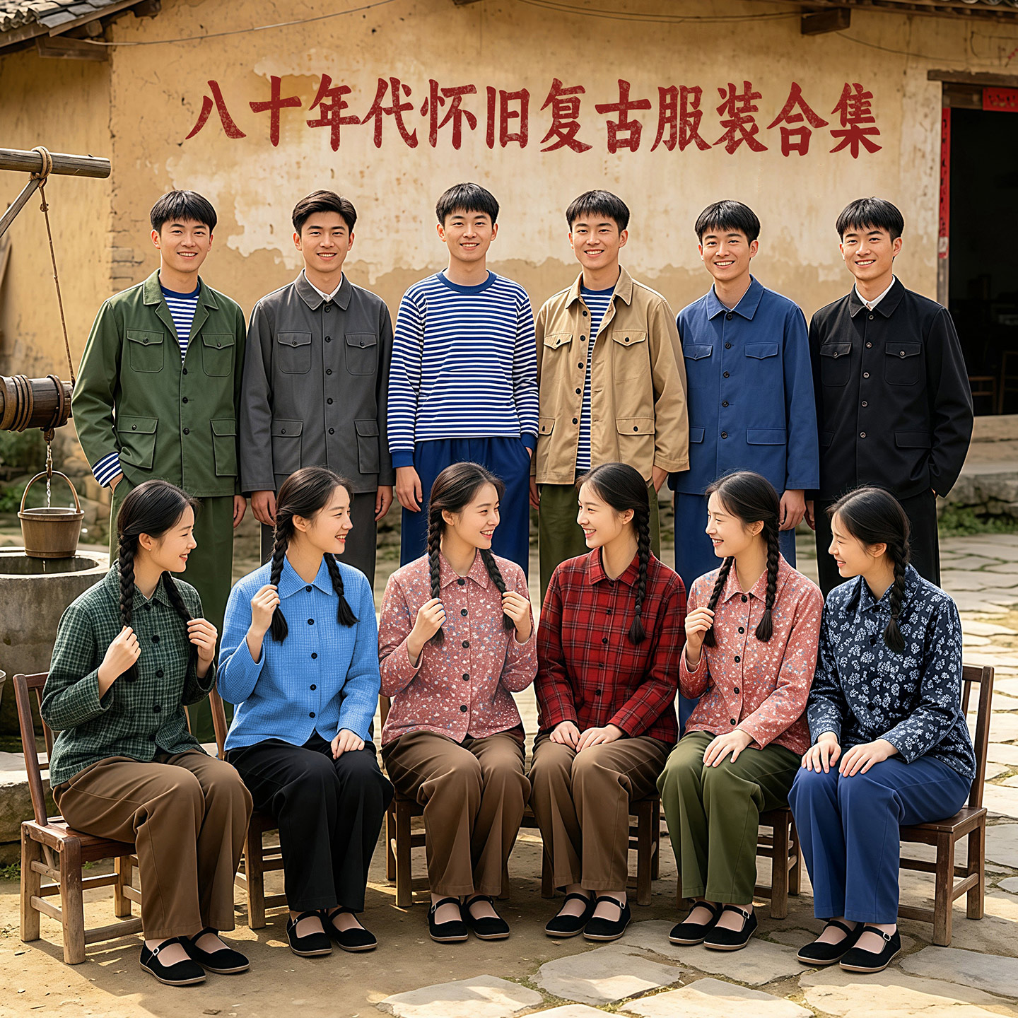 80年代怀旧服装农村衣服70复古男装60七八十年代知青工人演出服男图片