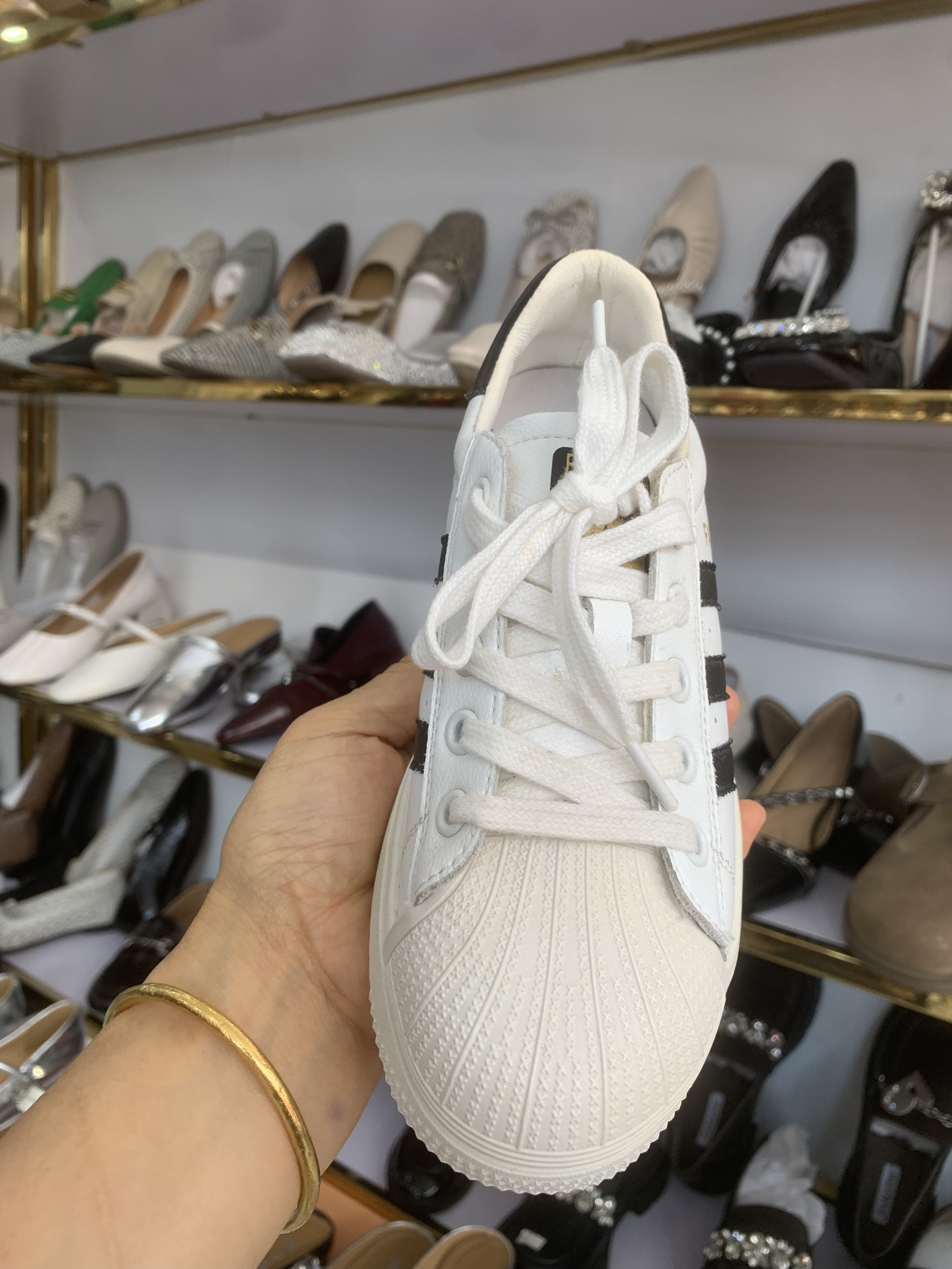 真皮版~贝壳鞋三条杠板鞋厚底女鞋秋季新款运动鞋2025休闲小白鞋