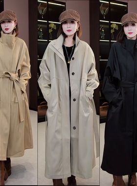 【辰大嗓粉丝专享】韩系简约立领廓形风衣女短款设计感宽松6607