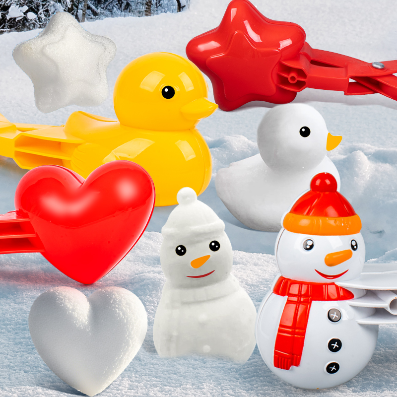 雪球夹子儿童玩雪工具打雪仗夹雪神器小鸭子雪夹下雪夹雪雪人夹子