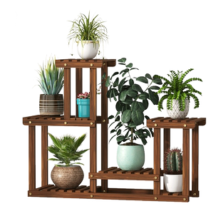 阳台实木落地花架户外庭院防腐植物花盆爬藤架室内多层阶梯置物架