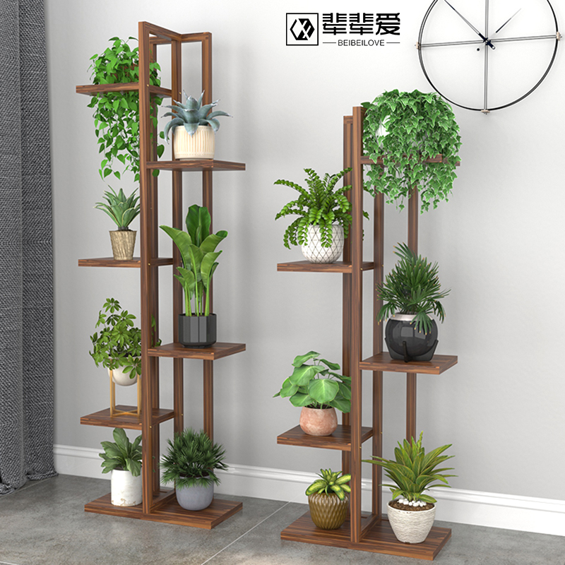 置物架实木质绿萝落地式多肉花盆