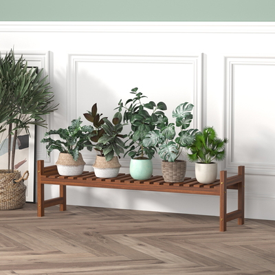 防腐实木花架子阳台单个吊兰绿萝植物花盆架落地式多层Z简约置物