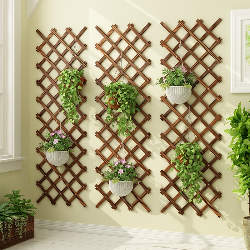 墙上实木质绿萝多肉悬挂式围栏