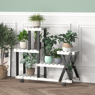 阳台实木落地式可移动花架子室内客厅多层省空间兰花绿萝植物架子