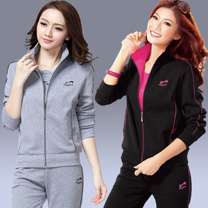 中老年运动套装女夏2021新款洋气中年休闲服大码上衣妈妈装三件套