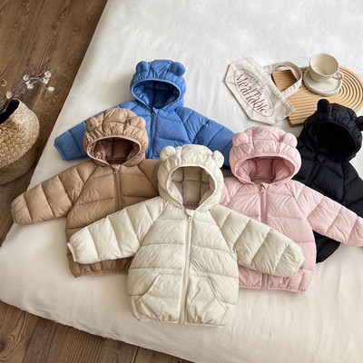 新款儿童轻薄棉服短款棉袄男女童连帽宝宝棉衣小童洋气外套秋冬