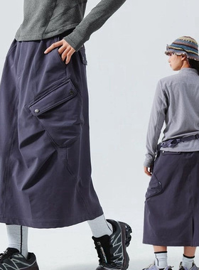 春款斜袋休闲百搭山系出片半身裙女户外轻量防泼水工装长裙6047