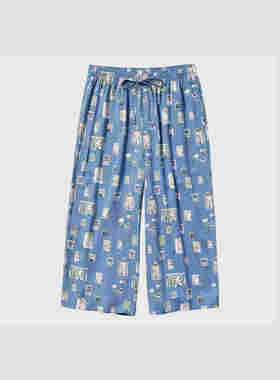 女装 姆明七分裤宽腿休闲外穿居家裤475686 477261 477260 477262