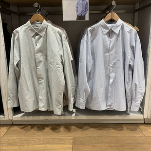 日系男女装25秋冬季宽松条纹衬衫/长袖衬衣休闲外套480763/481391