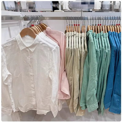 日单女装2025春款麻衬衫长袖