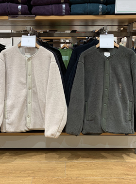 试衣间日系秋冬男女防风仿羊羔绒摇粒绒圆领抓绒长袖外套481183