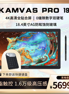 HUION绘王Kamvas Pro19(4K) 数位屏手写绘屏电脑绘图绘画屏数位板