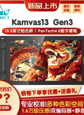 HUION绘王Kamvas13 Gen3数位屏手绘屏电脑绘画屏液晶绘图屏手写板