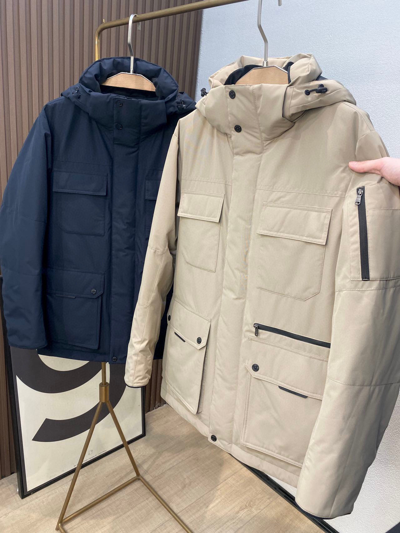 新年战衣 25年冬季防风防水面料多口袋羽绒服 派克羽绒衣外套男