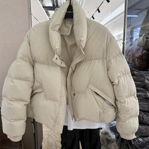 韩版抽绳立领时尚羽绒服女2024冬季宽松保暖小个子面包服加厚6791