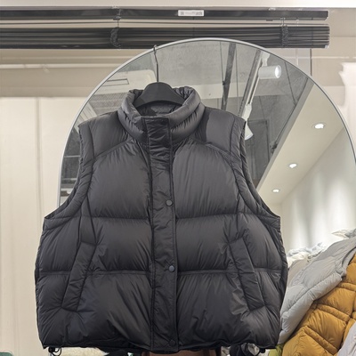 MAY羽绒6803韩系宽松立领羽绒马甲女黑色显瘦保暖蓬松面包服马夹