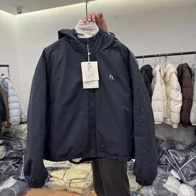 韩系连帽短款羽绒服女宽松保暖外套小个子高级感冲锋衣冬55YY9856