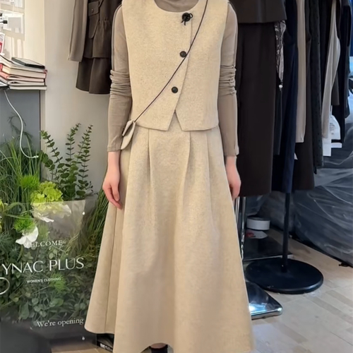 马甲+半身裙打底三件套套装ZC366